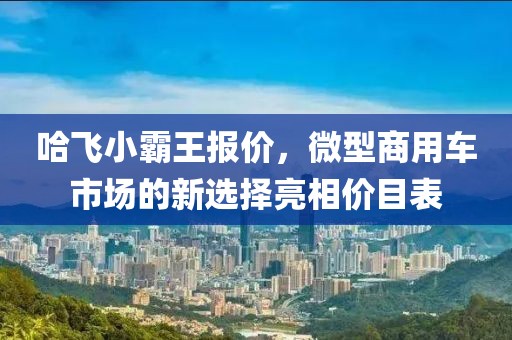 哈飞小霸王报价，微型商用车市场的新选择亮相价目表