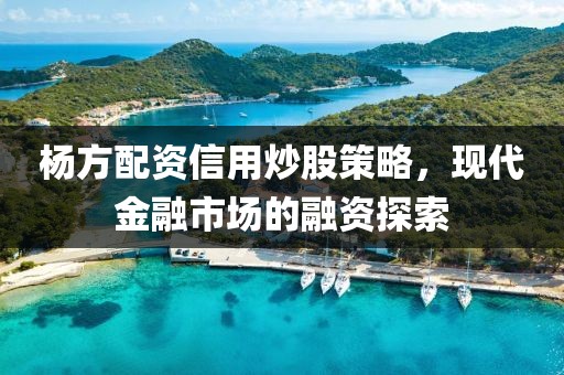 杨方配资信用炒股策略，现代金融市场的融资探索