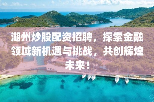 湖州炒股配资招聘，探索金融领域新机遇与挑战，共创辉煌未来！