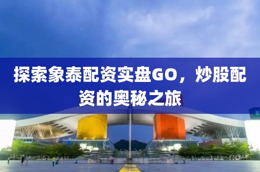 探索象泰配资实盘GO，炒股配资的奥秘之旅