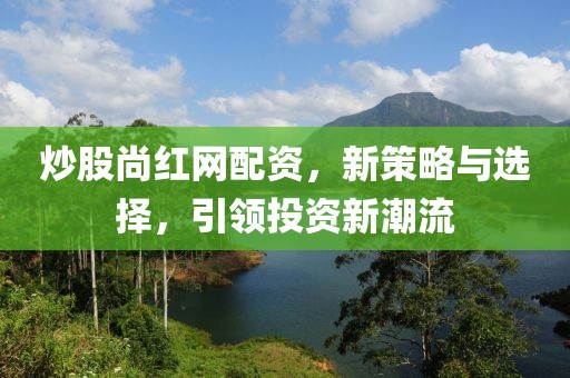 炒股尚红网配资，新策略与选择，引领投资新潮流