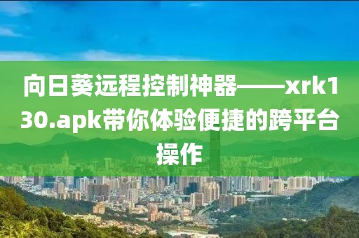 向日葵远程控制神器——xrk130.apk带你体验便捷的跨平台操作