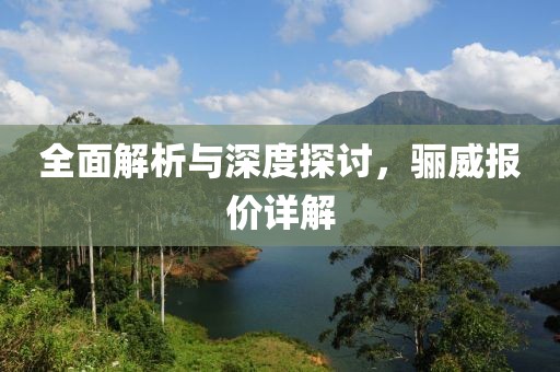 全面解析与深度探讨，骊威报价详解