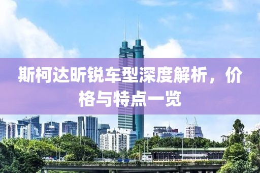 斯柯达昕锐车型深度解析，价格与特点一览